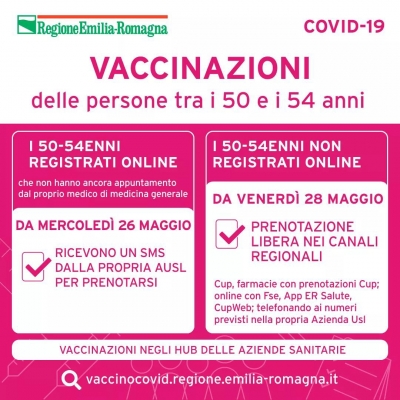 Vaccini ai cinquantenni, sms per completare prenotazione