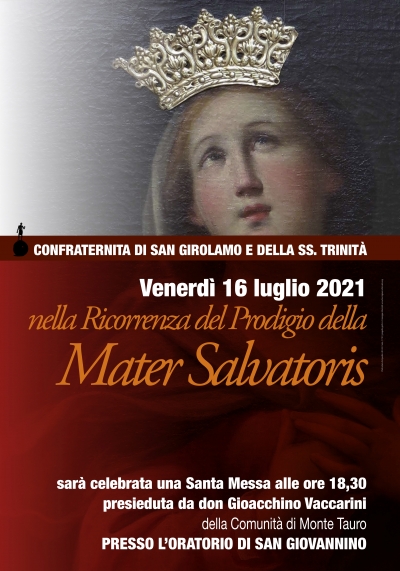 Venerdì16 luglio sarà ricordata la miracolosa Mater Salvatoris