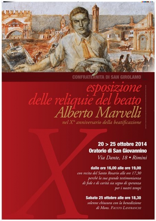 marvelli, esposizione della reliquia